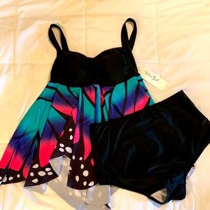 Rosegal Butterfly Tankini Swimsuit